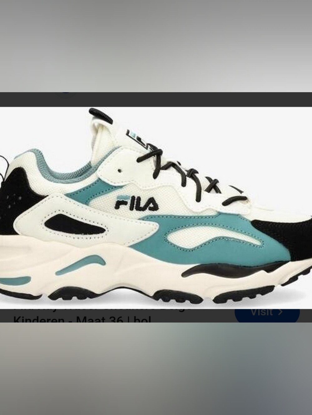 FILA Ray Tracer Teal & White Sneakers